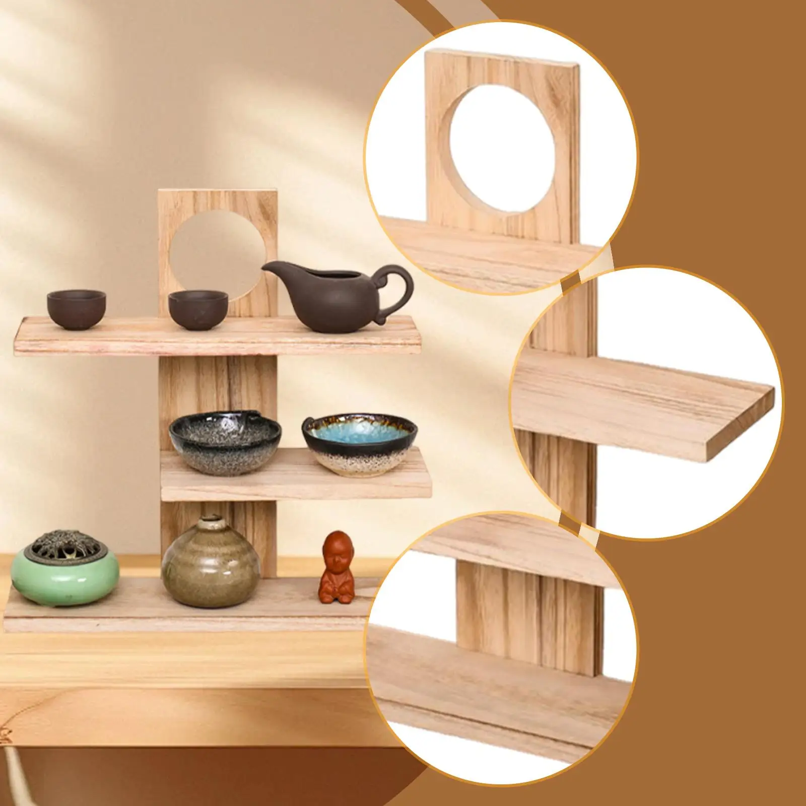Wooden Desktop Organizer Shelf Storage Rack Stylish Display Stand for Office Home Tea Room Accessories Storage Wooden Desktop Organizer Shelf Storage Rack Stylish Display Stand for Office Home Tea Room Accessories Storage