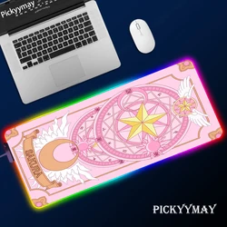 Grand RVB Souris XXL Tapis De Souris De Jeu LED Tapis De Souris Gamer Cardcaptor Sakura Souris Tapis Grand Tapis De Souris PC DeskMat Avec Rétro Éclairé 