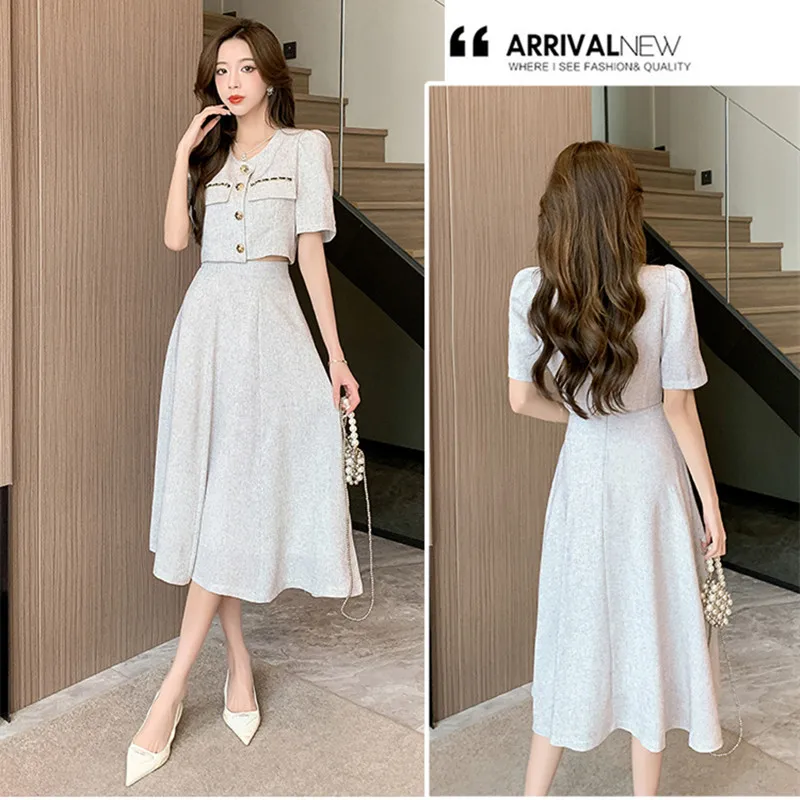 Western Dress Knee Length Dress Shorts Crop Top Two Piece