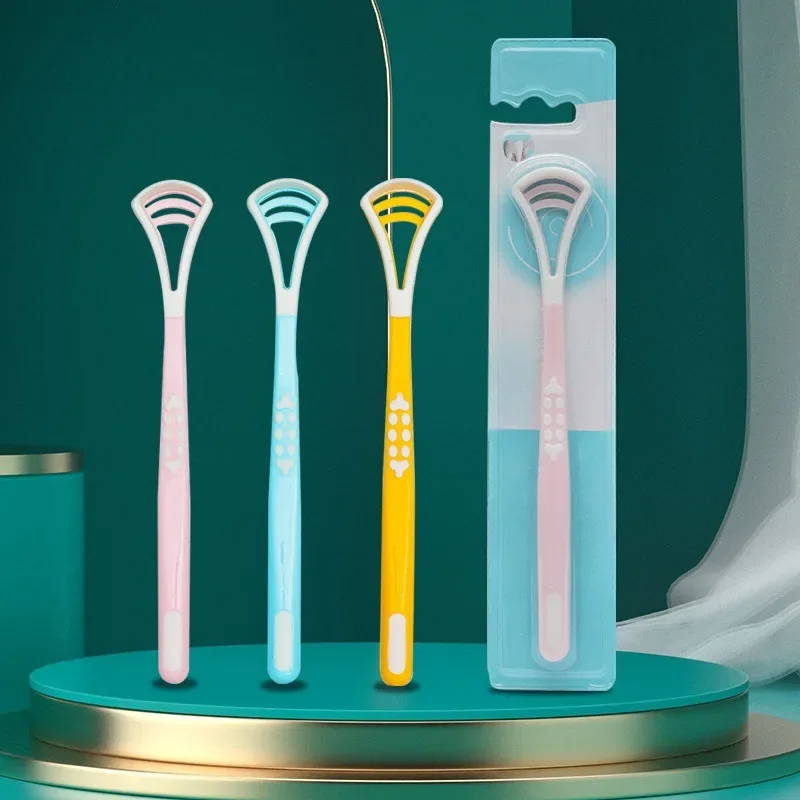1pc Dual effect silicone tongue scraping brush, tongue coating brush, coating cleaning toothbrush