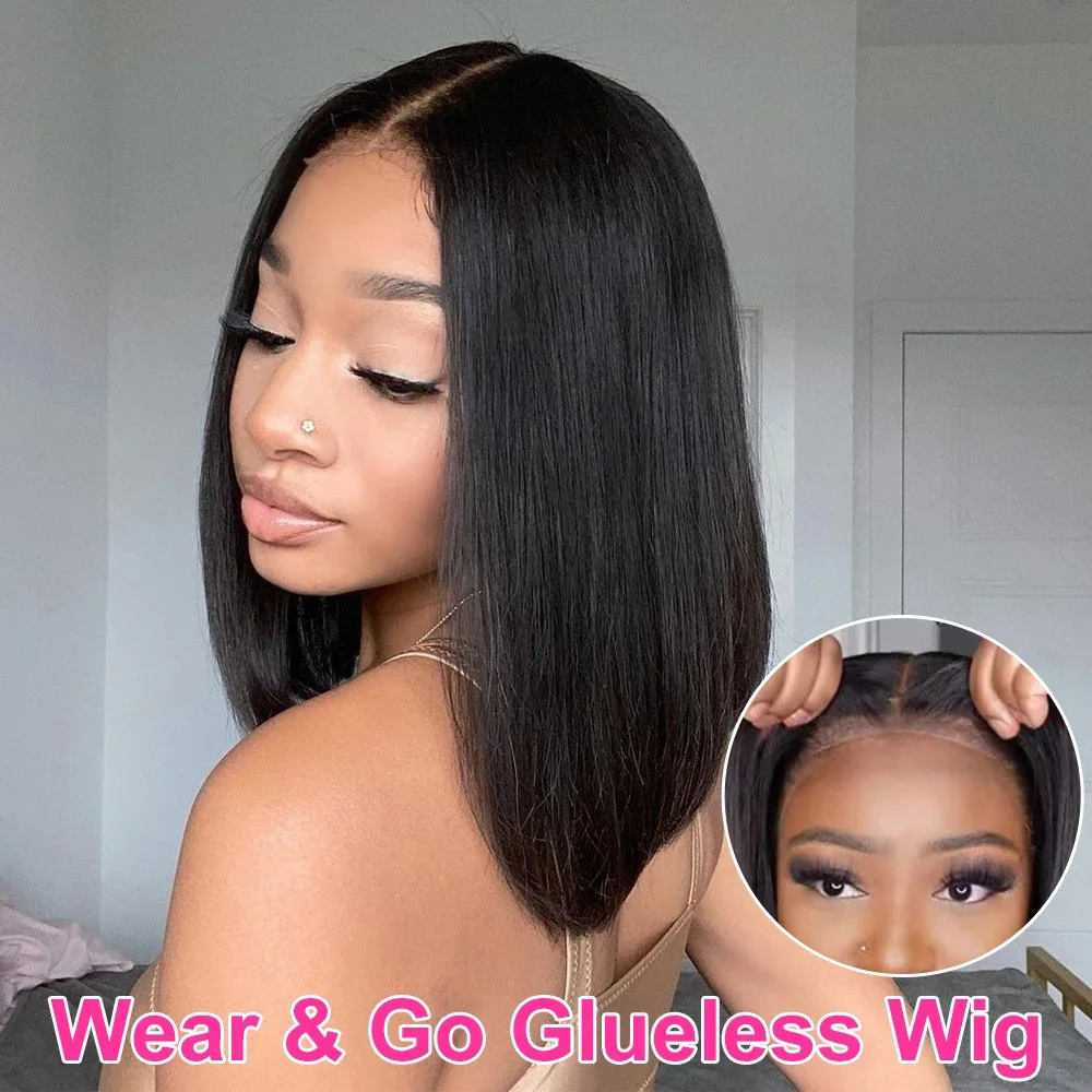 

Short Bone Straight Bob Wig Lace Front Wigs Human Hair Brazilian 13x4 Closure Pre Plucked 13x6 HD Lace Frontal Wig For Women
