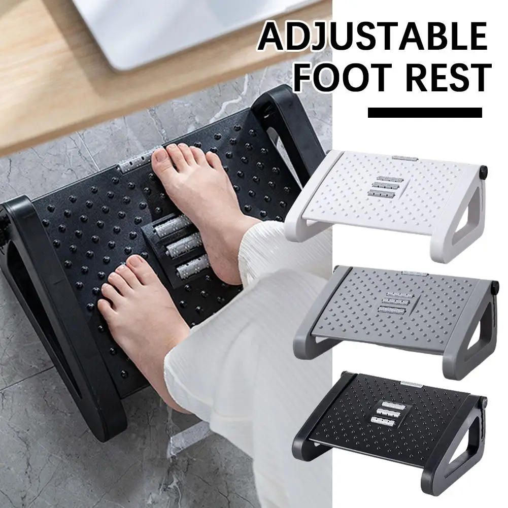 

Under Desk Footstool Adjustable Ergonomic Footrest Stool With Rollers Foot Stepping Platform Comfortable Massage Pad For Ga Z6o6