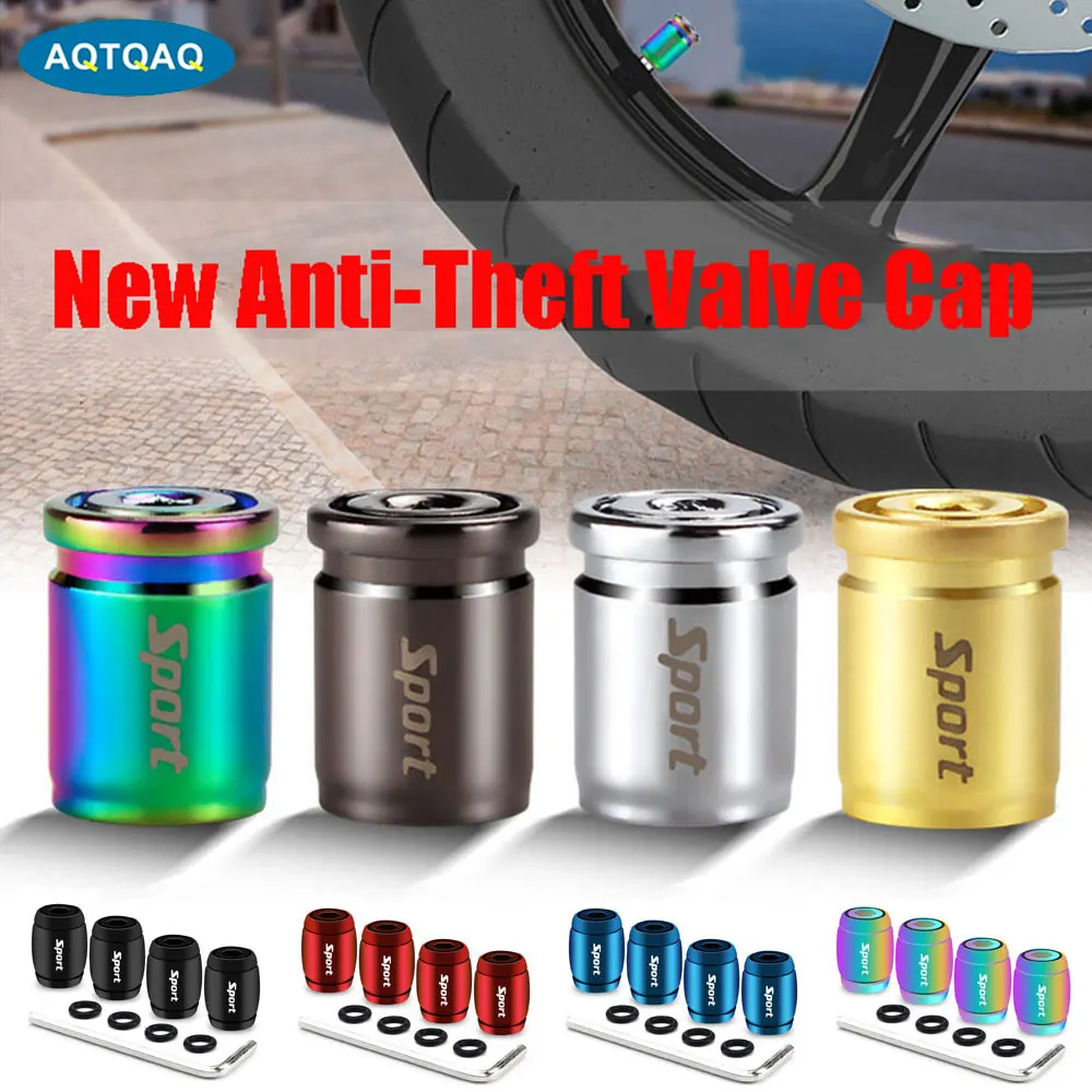 자동차 도난 방지 금속 타이어 밸브 캡, 자동차 오토바이 자전거 안전 자동 밸브 스템 커버, 알렌 렌치 자동차 스타일링 부품, 1 세트 