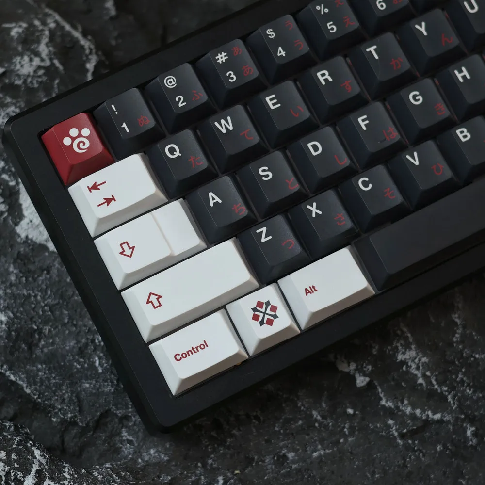 PBT Cat Keys Stygian Zinogre Keycap Mechanical Keyboard 142 Keys/Sets Cherry Profile DYE Sublimation ISO Enter For Cross Switch