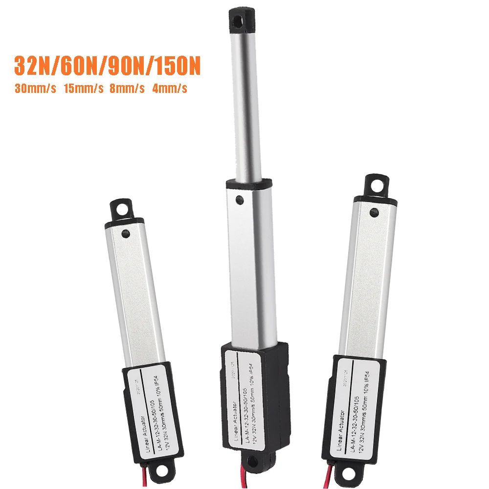 

Mini Linear Actuator 32N/60N/90N/150N DC12V Mirco Electric Linear Actuator Motor Drive 30mm/s 15mm/s 8mm/s Mini Push Rod Putter