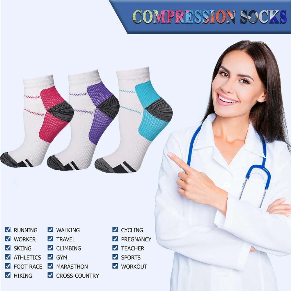 Compression Socks 7Pairs/5Pairs Plantar Fasciitis Relief Foot Pads for Women Men