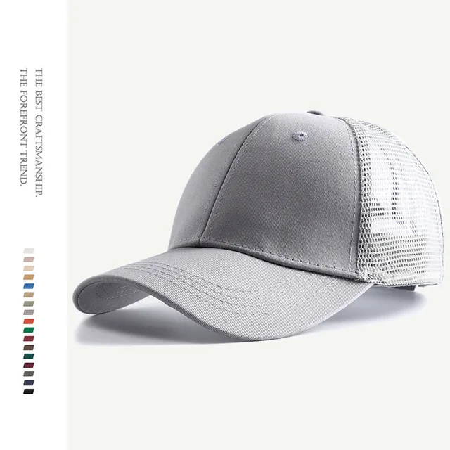 หมวก New Summer Black White Pink Mesh Trucker Hat Snapback Cap 10