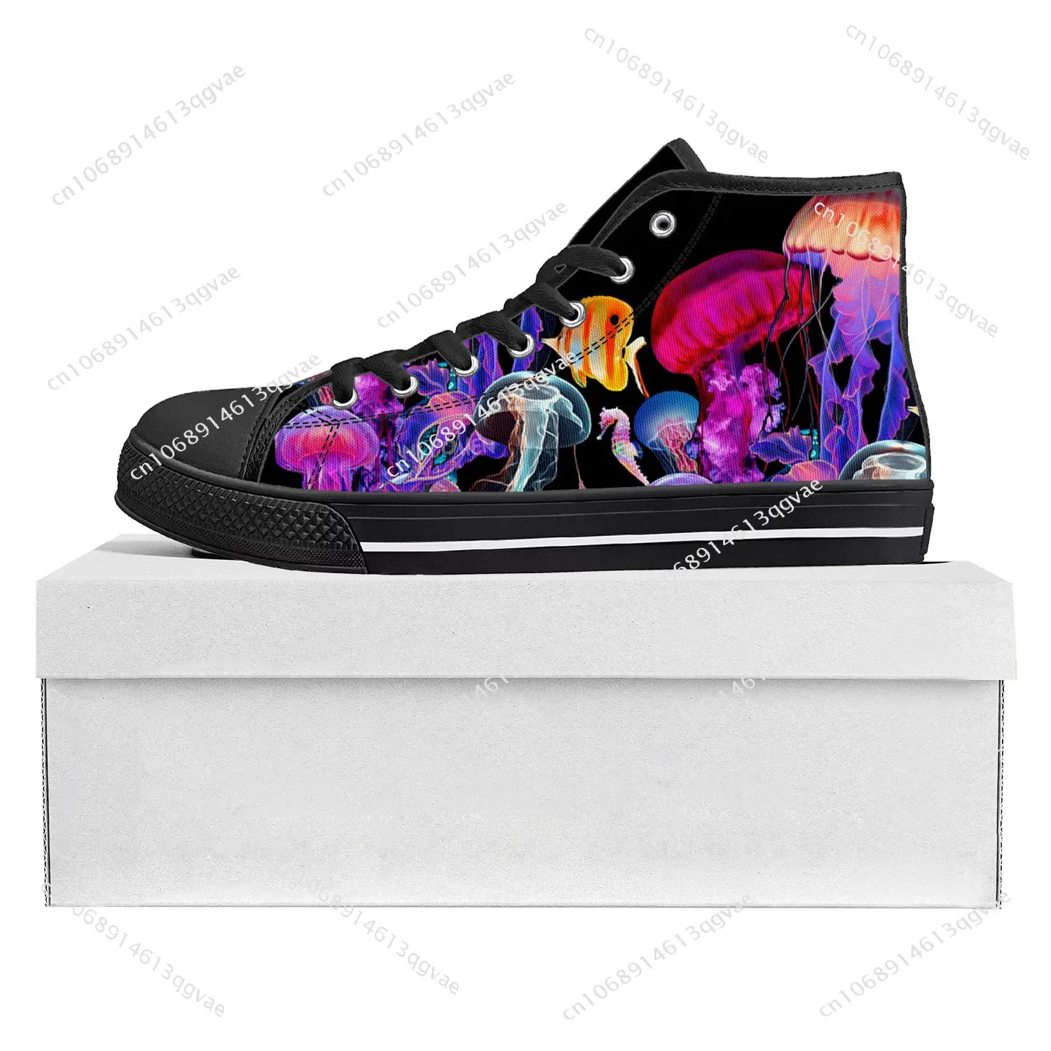 Jellyfish Pattern High Top High Quality Sneakers Mens Womens Teenager Canvas Sneaker Custom Made Shoe Casual Couple Shoes