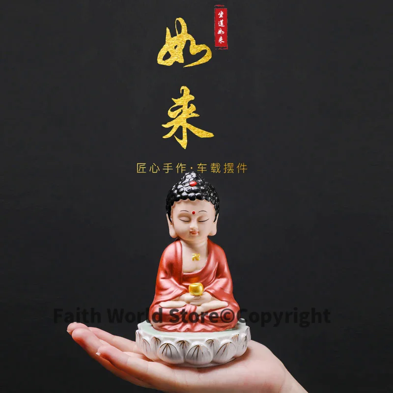 

ASIA HOME CAR efficacious Talisman Family Protection Bless safety handmade Chinaware Decorative RU LAI Amitabha Buddha statue