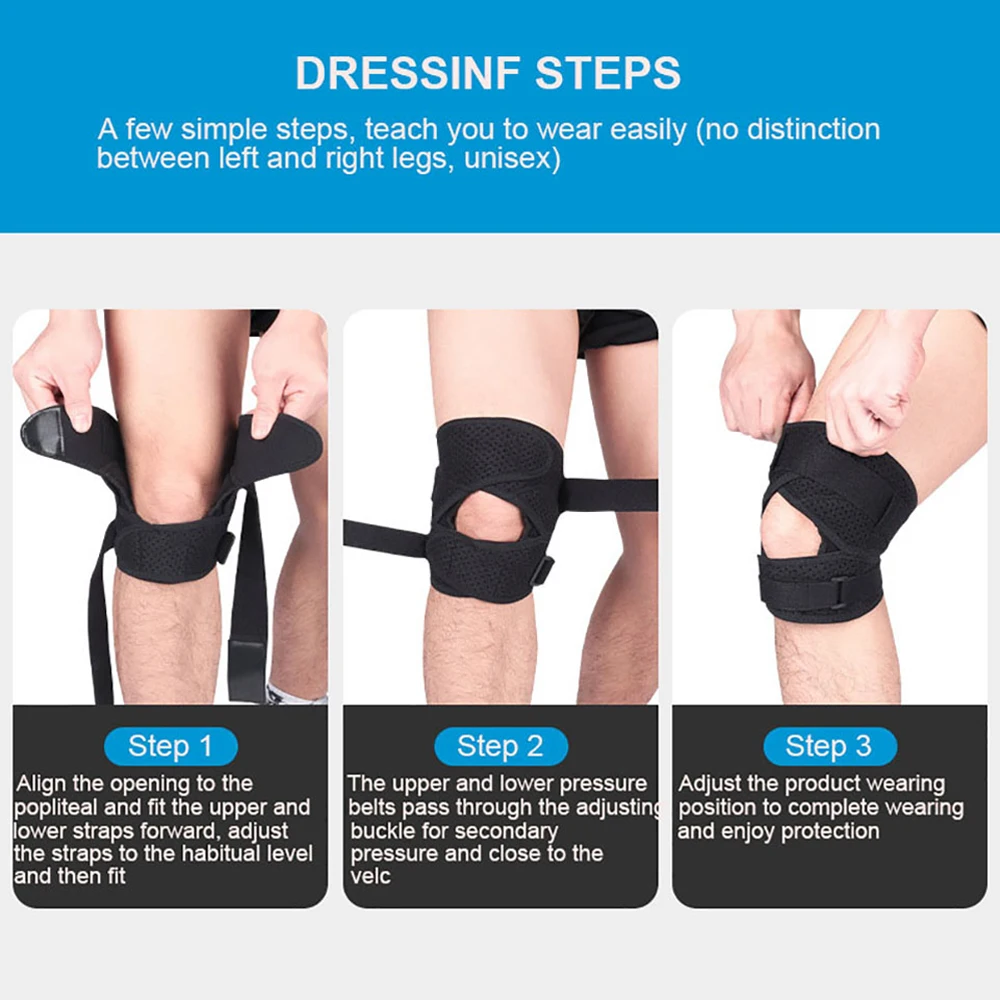 1Pcs Knee Compression Arthritis Women Men Patella Brace Knee Protection Pad Sports Adjustable Support Meniscus Tear