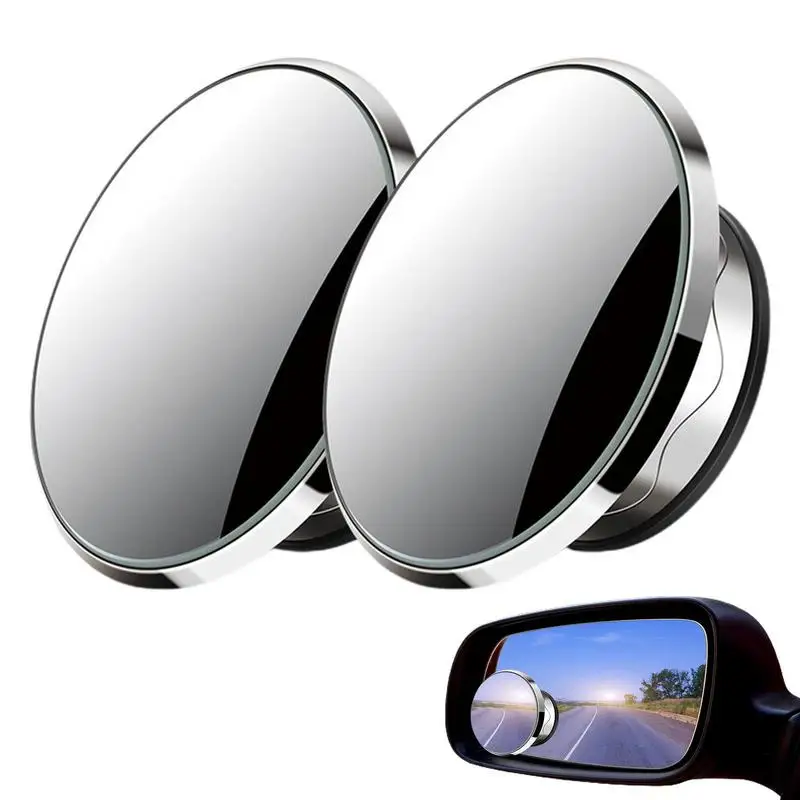 

Car Round Frameless Convex Blind Spot Mirror 360 Degree Wide-angle Rearview Auxiliary Mirror Safety Driving Rear View Mirror