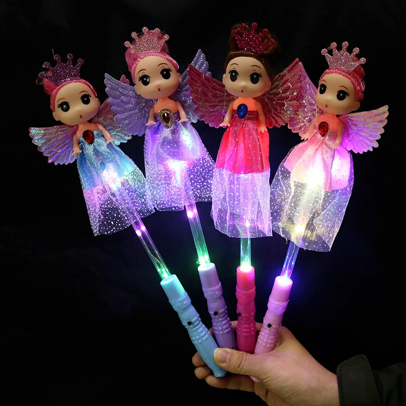 

Children Girls Princess Doll Magic Wand Toys New Angel Wings Princess Doll Light-emitting Magic Wand Girl Birthday Gifts