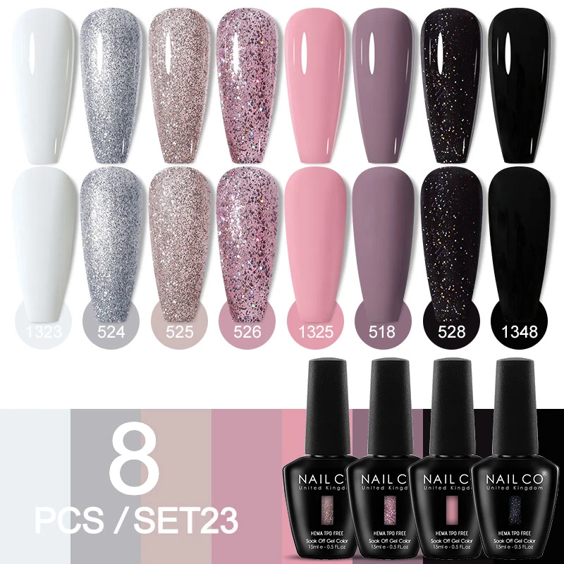 Deluxe 8-Piece Gel Nail Polish Set for Professional DIY Manicures