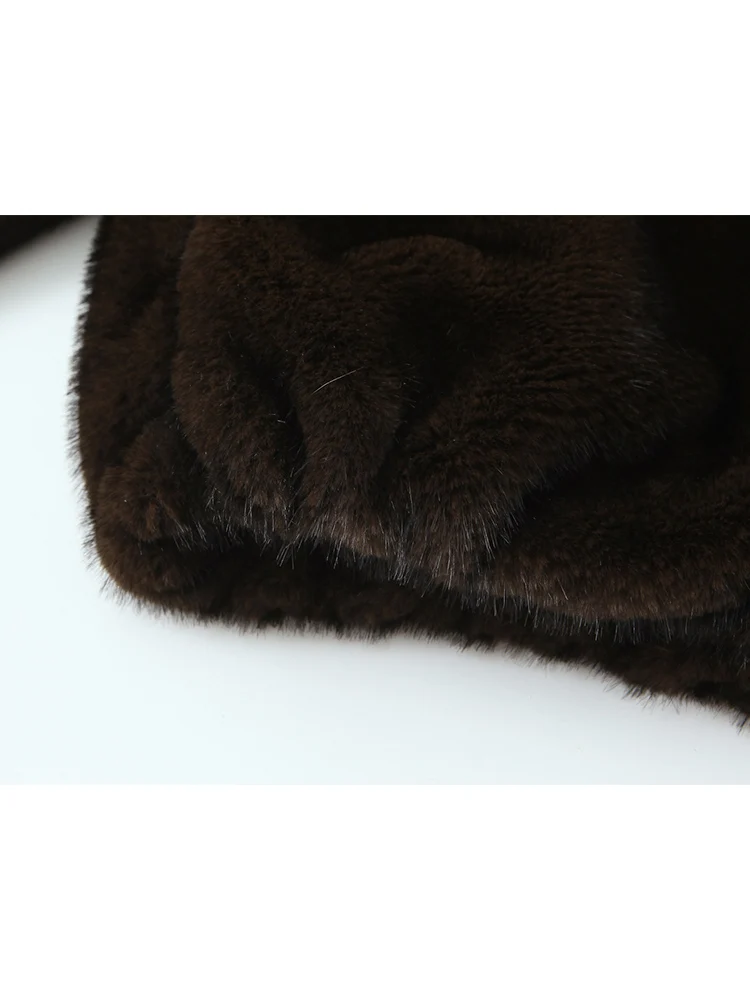 Women's Thick Warm Faux Fur Bomber Jacket O Neck Long Sleeve Female Outerwear Fashion Vintage Casual Zipper Cropped Jacket