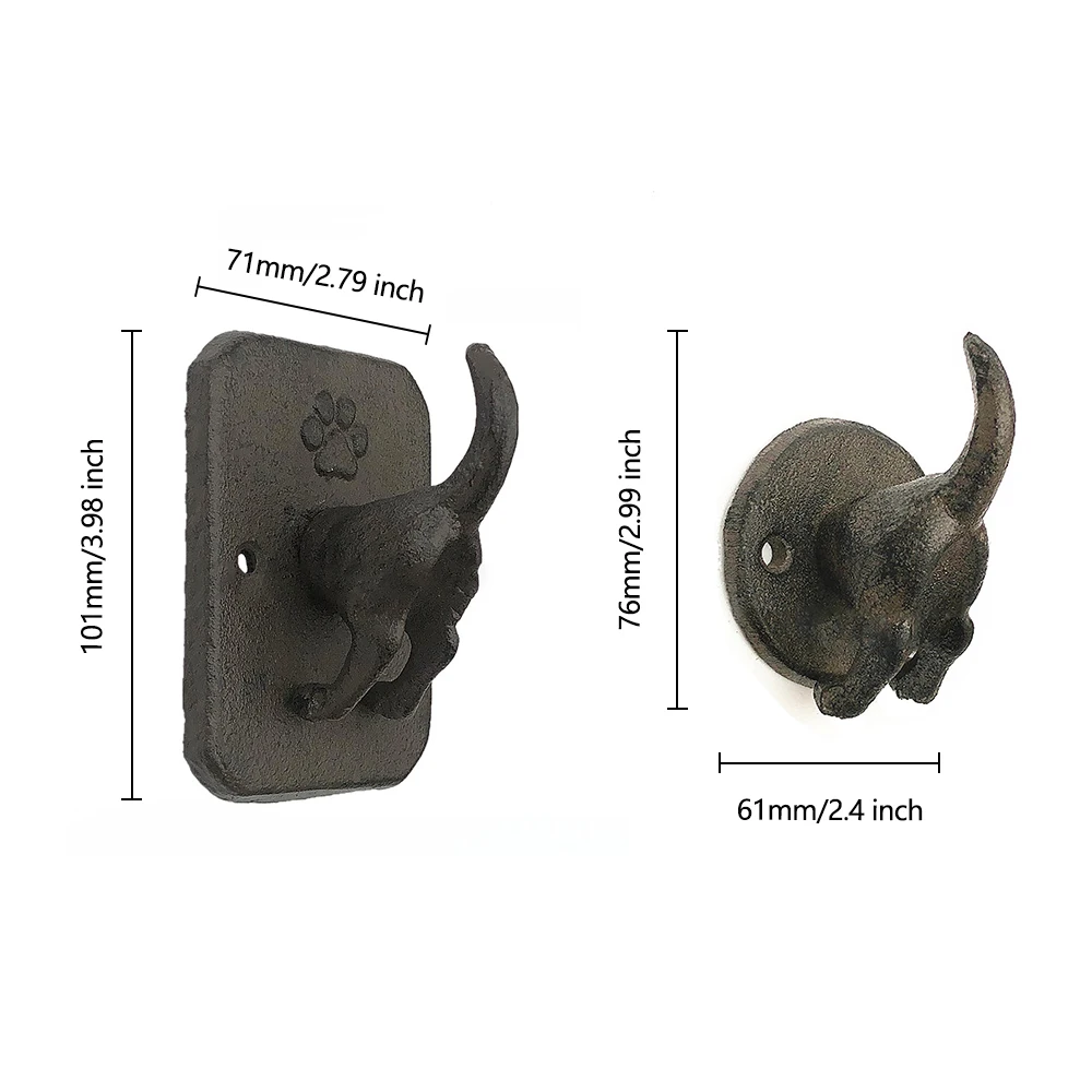 Cast Iron Dog Tail Hook Coat Rack Unique Hook Heavy Duty Holder