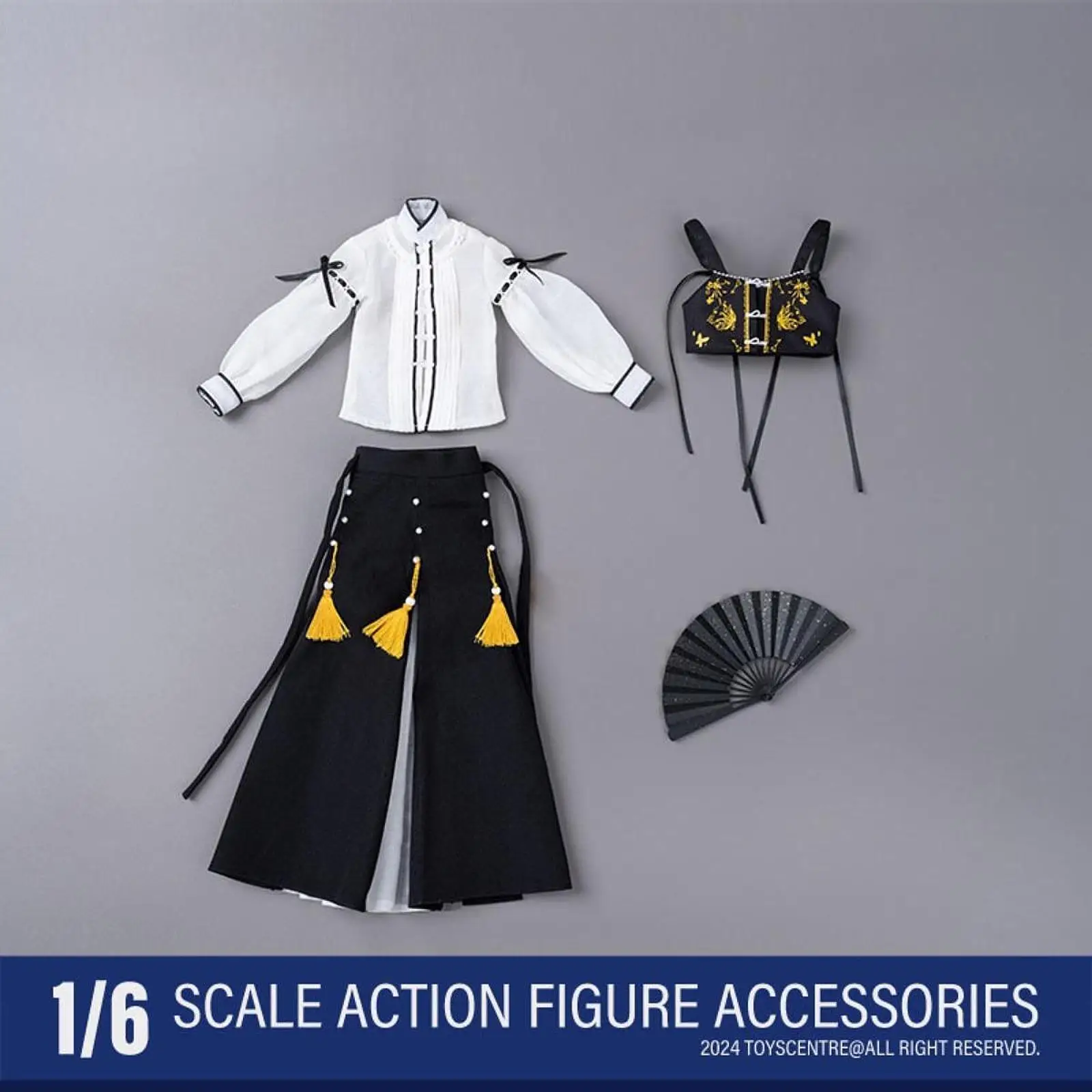 1/6 Top and Skirt Oufit Retro Outfit for 12 inch Female Figures Accessories