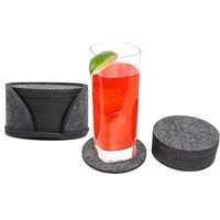 10pcs Round Felt Coaster Dining Table Protector Pad Heat Resistant Cup Mat Coffee Tea Hot Drink Mug Placemat Kitchen Accessories 2