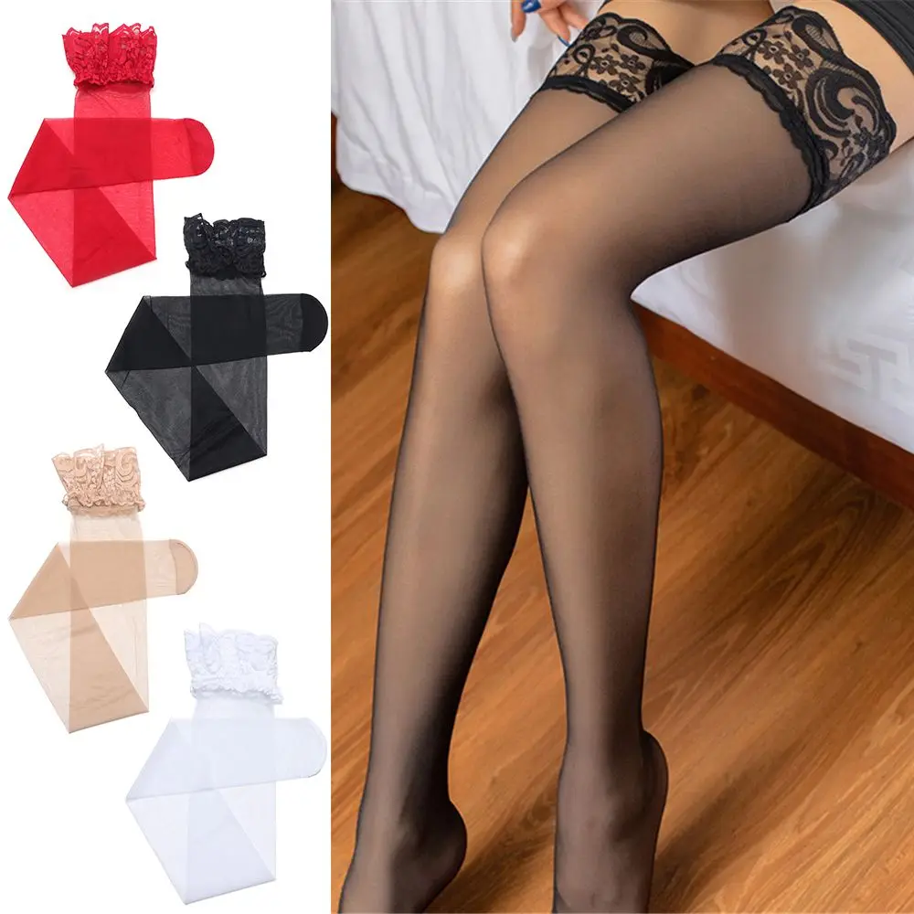 2 Paia Calze Alte Ginocchio In Pizzo E Velluto | Fantasia Nero Bianco Beige | Donna Ragazza Taglia Unica 38-41