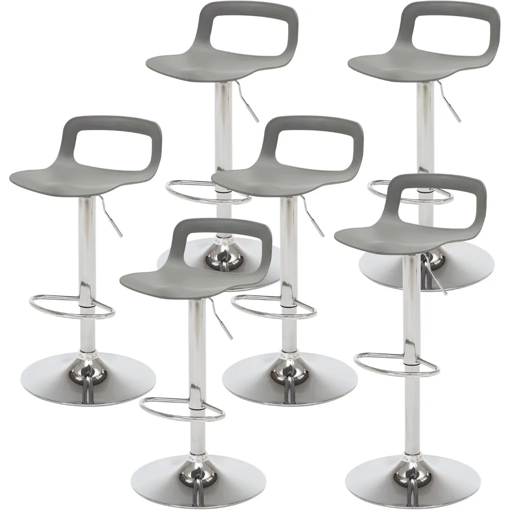 Ljustra Chrome Air Lift Adjustable Swivel Bar Stool