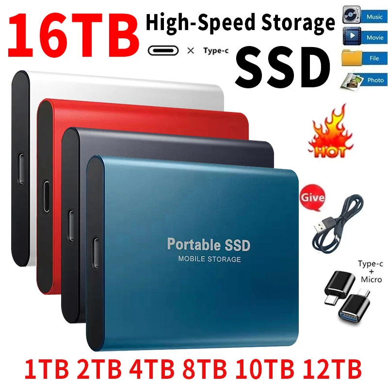 Portable SSD 1TB/2TB High capacity USB/Type C Interface High speed Mini Hard External Hard Disk laptops/desktop/phones| | -