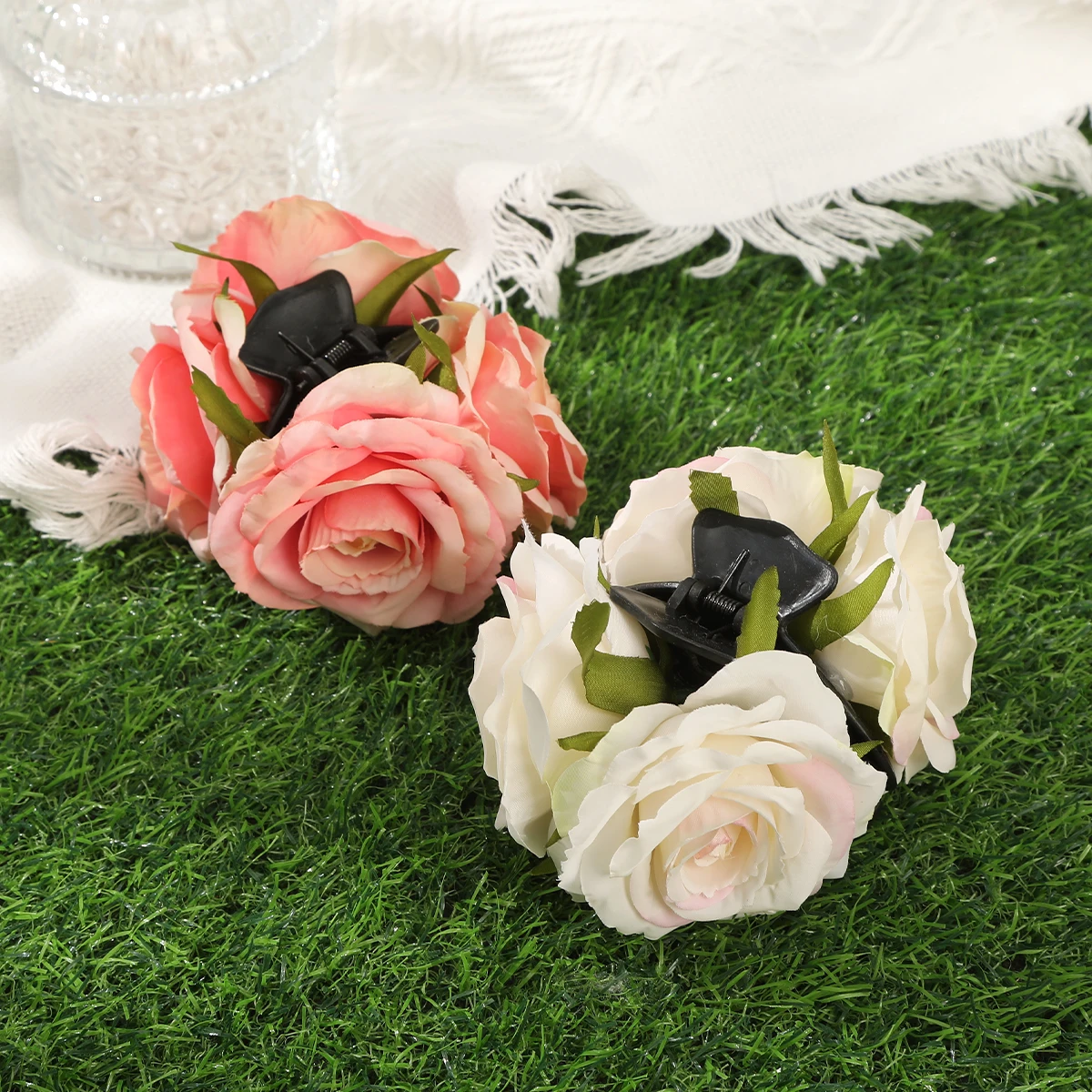 Handmade Flower Hair Claw Crab For Women Beach Ponytail Hairpin Summer Sweet Bohemia Hair Crab Clip Fashion Hair Accessories