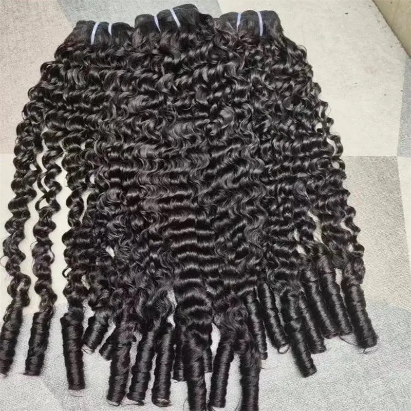 Burmese Curly Bundles Unprocessed Human Hair Extensions Burmese Pixie Curls Human Hair Bundles 1/3/4 PCS Deal Remy 12A