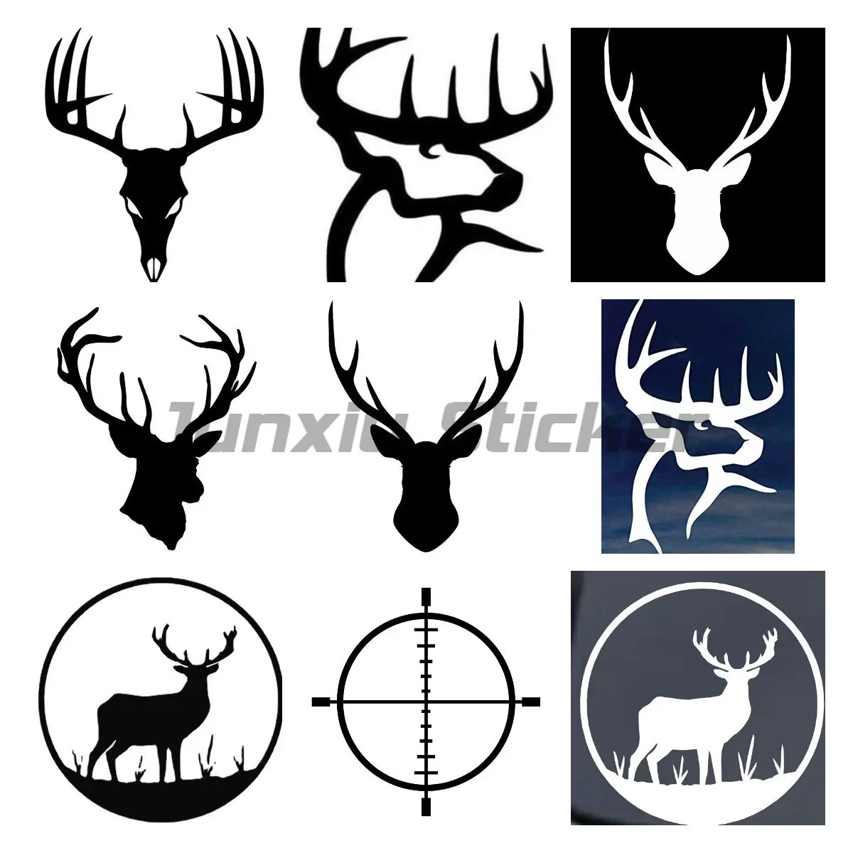 

Deer Head Silhouette Car Sticker Personality Waterproof Decal Creative Windows Laptop Rearview Mirror Vinyl Car Wrap