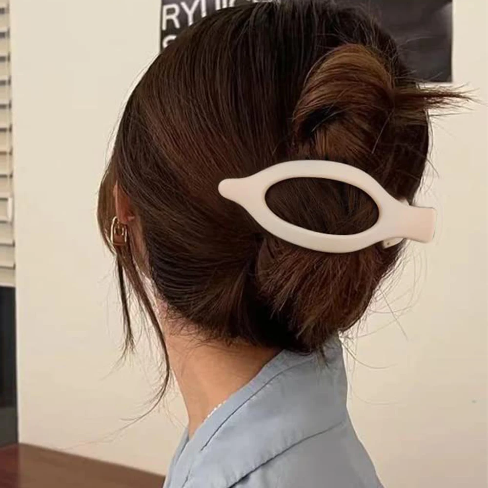 Pinza per capelli opaca da donna elegante molletta in acrilico_voghion.com