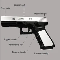 2024G18 Shell Throwing Glock Automatic Burst Toy Gun Can Launch Soft Bullet Alloy Outdoor Toy Shooting Weapon CS Boy Toy 2