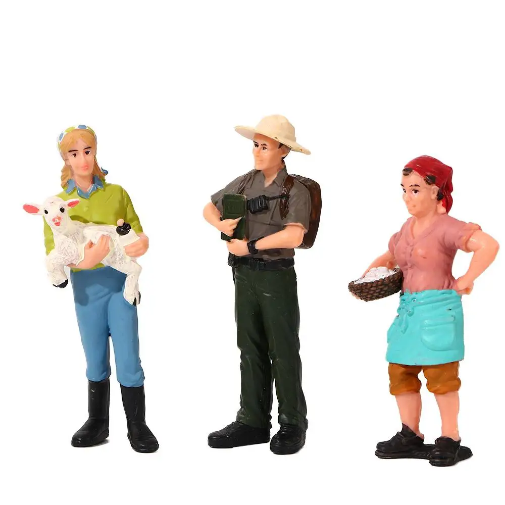1:25 Scale Educational Worker Farm Staff   Action Farm Human Figure Farmer People Model Home Decoration Simulation Farmer