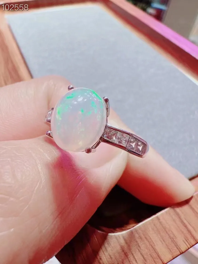 

Unit One Piece 925 Silver With 8*10mm Good Quality Natural Opal Stone Crystal Healing Oval Ring Jewelry Gift