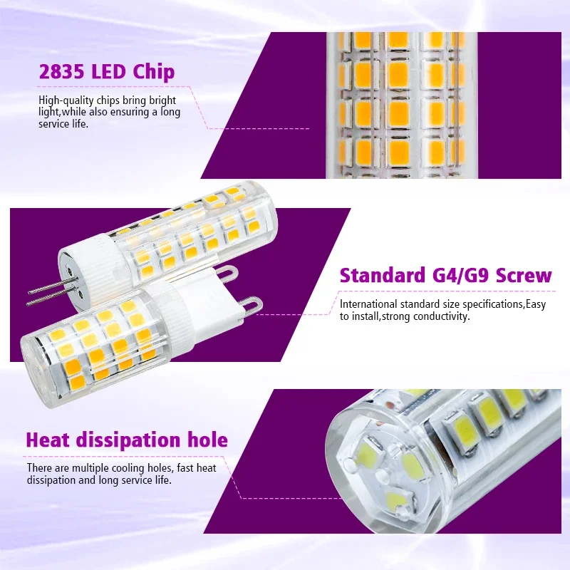 LED G4 G9 E14 Light Bulb 3W 5W 9W AC 220V Corn Lamp 360 Beam Angle Spotlight