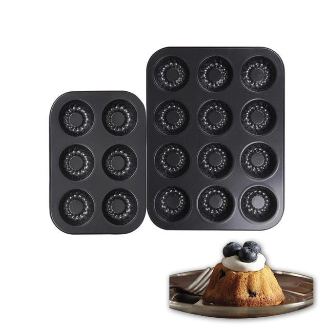 6/12-Cavity Mini Bundt Cake Pan For Baking Nonstick Small Bundt