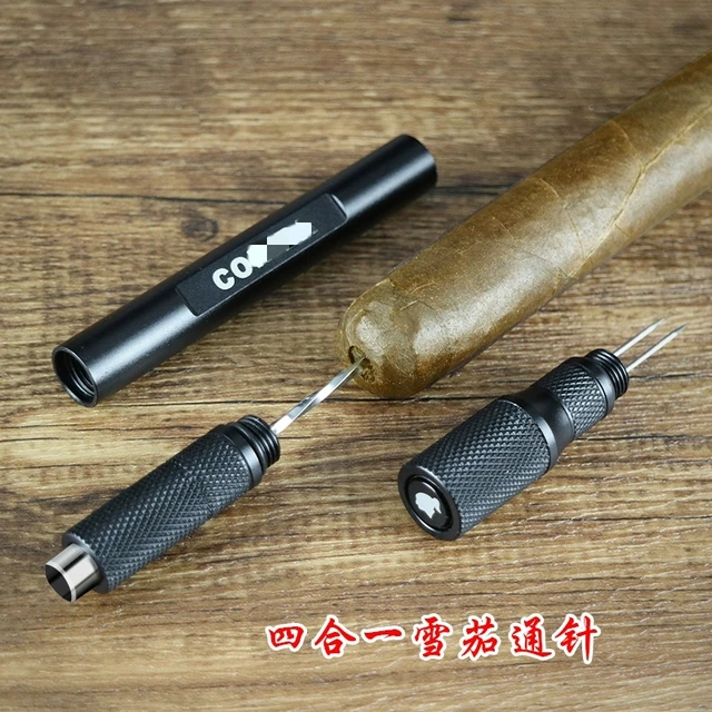 Portable Cigar Punch Cutter Sharp Cigar Pass Needles Dredge Drilled Cigar Draw Enhancer Tool Smoker Smoking Accessories CT-073 - Image 3