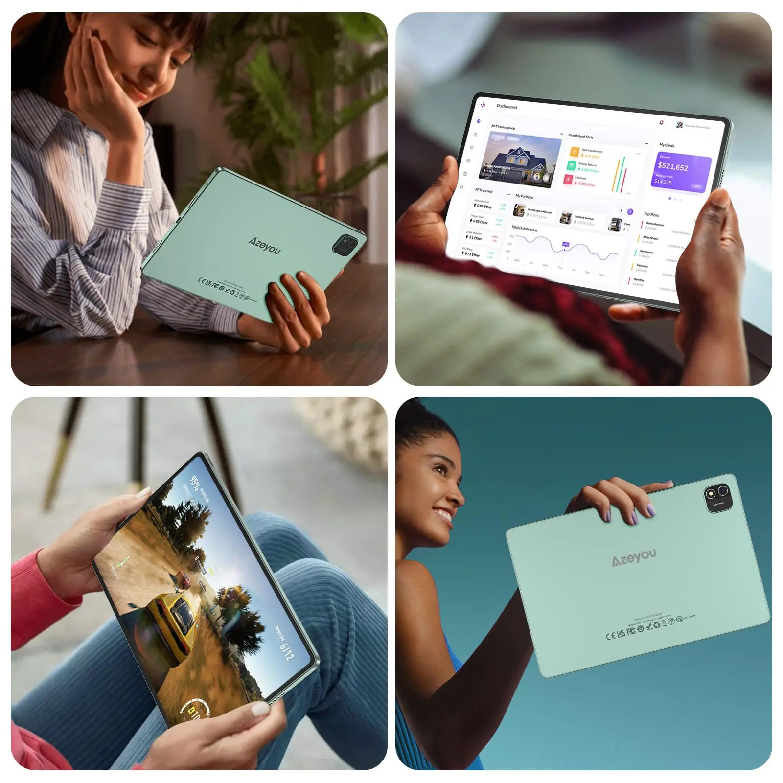 Azeyou Android タブレット 11 インチ、18GB RAM 128GB ROM、T606