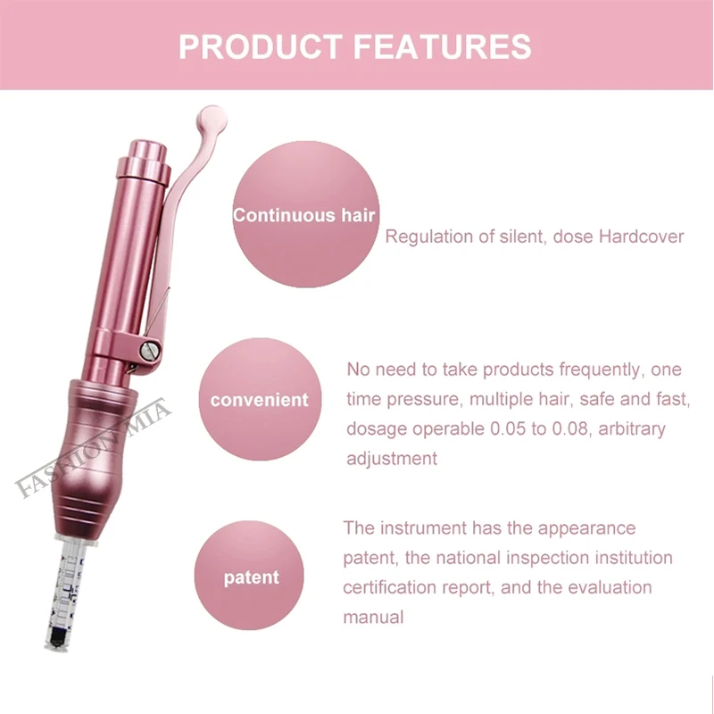0.3ml Pink hyaluronique pen Hyaluronic Acid Pen No needle Guns For Anti-wrinkle Skin Rejuvenation Lips Lifting Lip Atomizer
