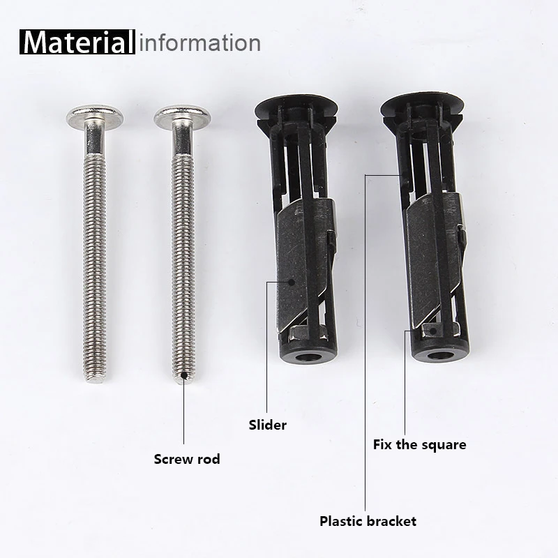 Plumbing Tool Bathroom Hardware Accessories Bathroom Hardware Set 2pcs Toilet Seat Hinge Bolts 304 Stainless Steel Screw PP Nut Fixing Toilet Water Tank Lid Locking Expansion Fitting Replacement