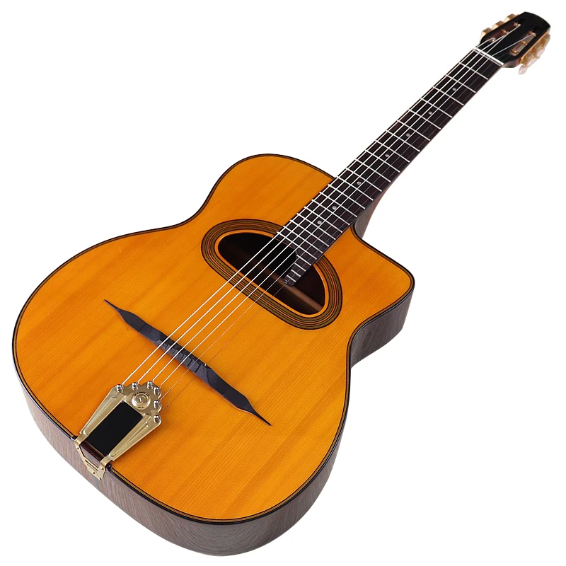 Gypsy Django Acoustic Guitar 41 Inch Solid Spruce Wood Top 6 String Hickory Wood Folk Guitar acoustic guitar