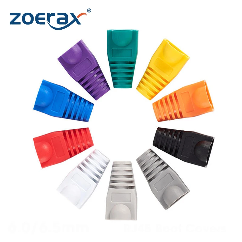 Zoerax Strain Relief Boot Tampa do Conector Rj45 Plug Tampa Modular do Conector Botas de Cabo Conector Cat5 Cat5e Cat6 100 Pcs