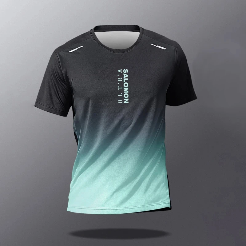 Men T-Shirt Badminton Tops Quick Drying Tees Mens Short Sleeves T Shirt Sport Shirt Outdoor Casual Running Breathable Clothing
