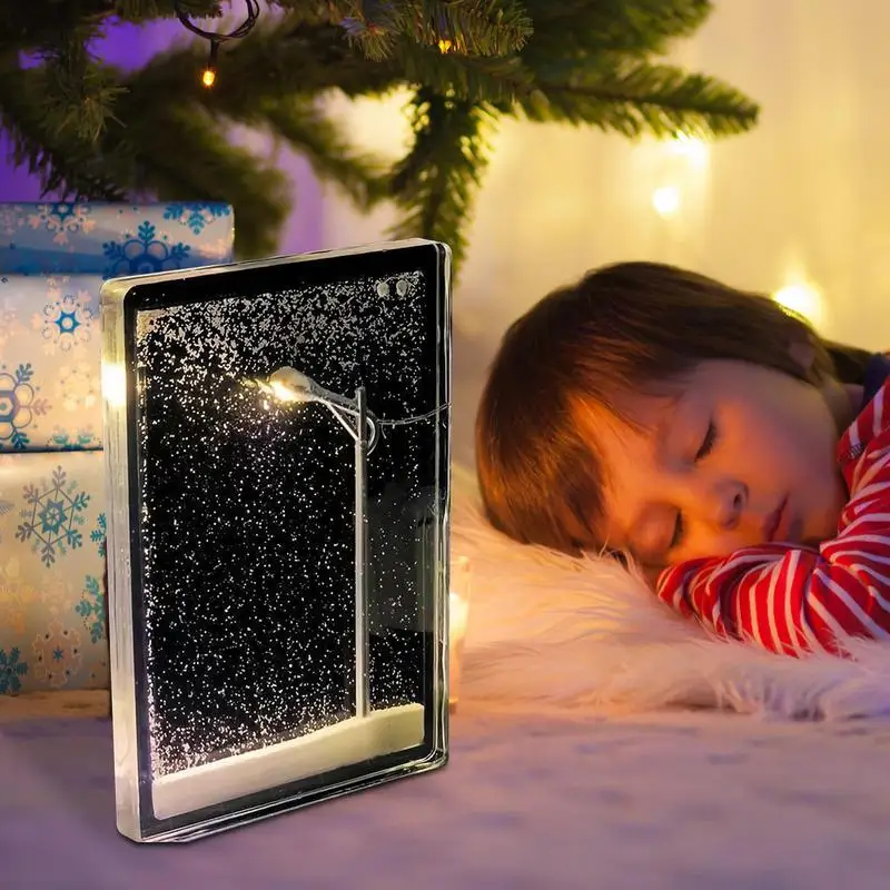 Christmas Light-Up Kit Night Light Arts Snow Scene Night Light Handmade DIYs Material Package Holiday Sleep Birthday Gift