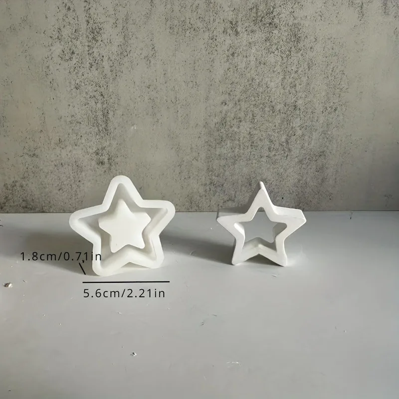 1pc Five-Pointed Hollow Star Silicone Mold Gypsum Plaster Crafts and Home Decorations-Ideal Forand Festive Occasions