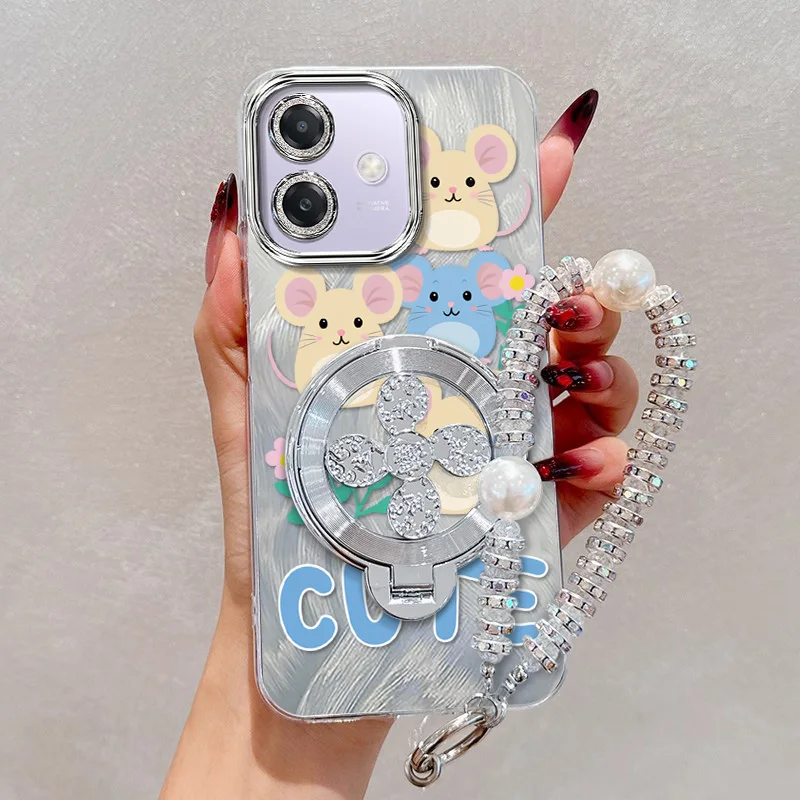 Cute Mouse Phone Case Set with Lanyard and Stand - 3 Piece Bundle