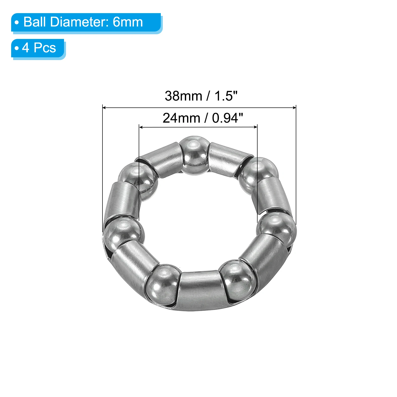 4pcs Bike Ball Crank Bearing Retainer 5/16 Inch x 9 Ball