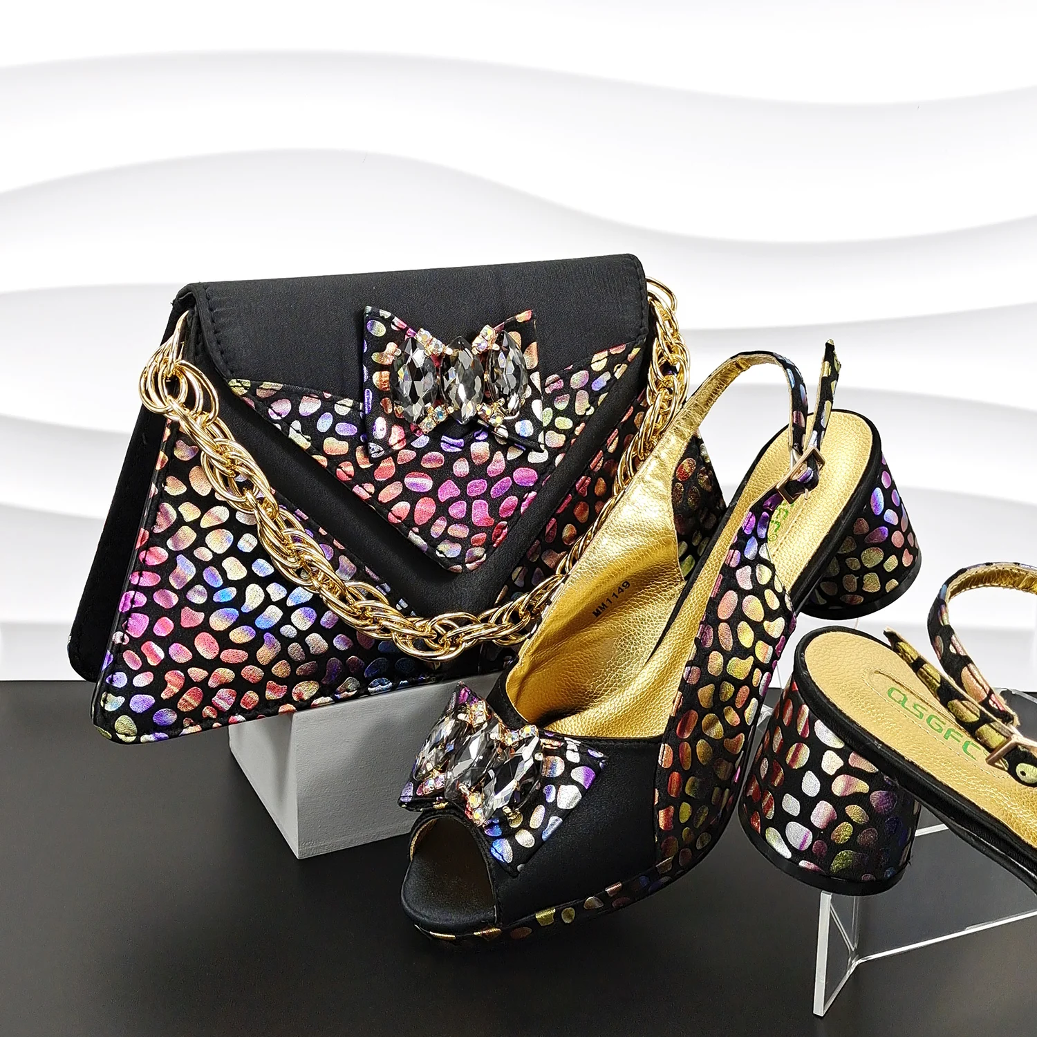 

doershow African fashion Italian Shoes And Bag Sets For Evening Party With Stones colorful Italian Handbags Match Bags! HGY1-2