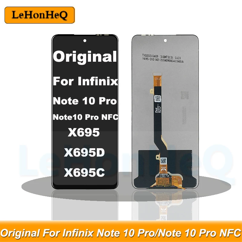Original For Infinix Note 10 Pro NFC X695C LCD Display Touch Screen