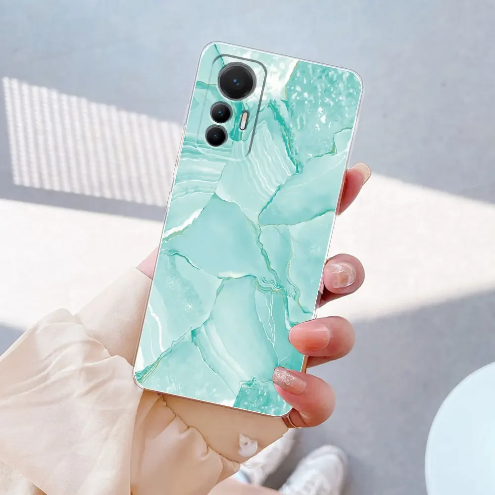 Elegant Marble Clear Soft Silicone Case for Xiaomi 12 Lite 5G - 6.55''