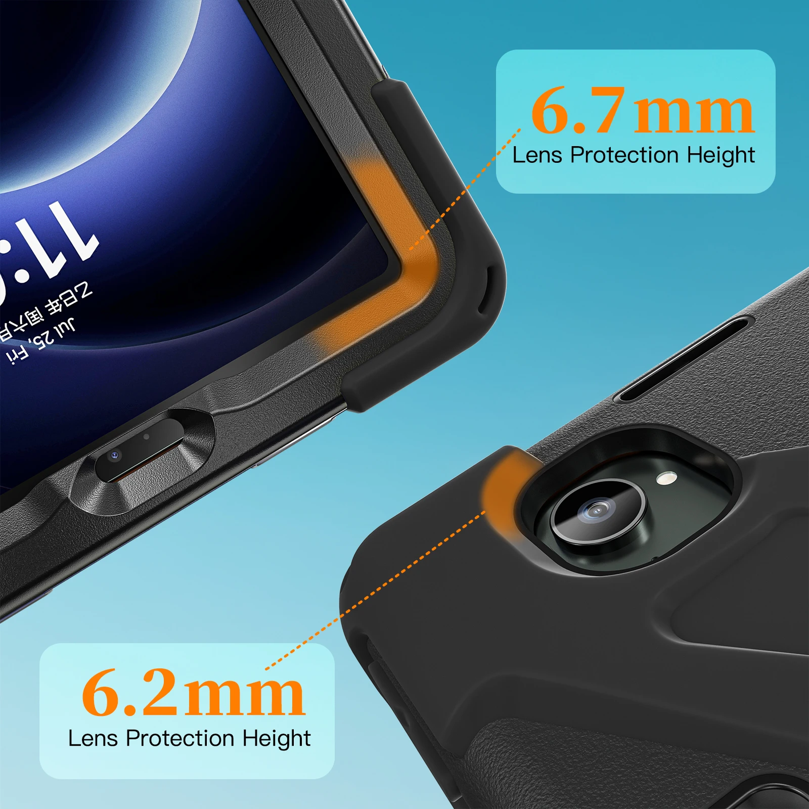 Enhanced 360° Rotating Rugged Tablet Case with Pen Holder