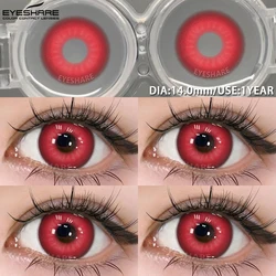 Vibrant Red Cosplay Contact Lenses for Anime and Halloween Makeup (NEBULA - RED)