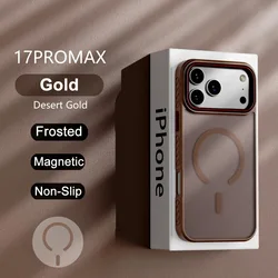 Luxury Matte Transparent Magnetic Phone Case with MagSafe Wireless Charging Compatibility - iPhone Air (Desert Gold)